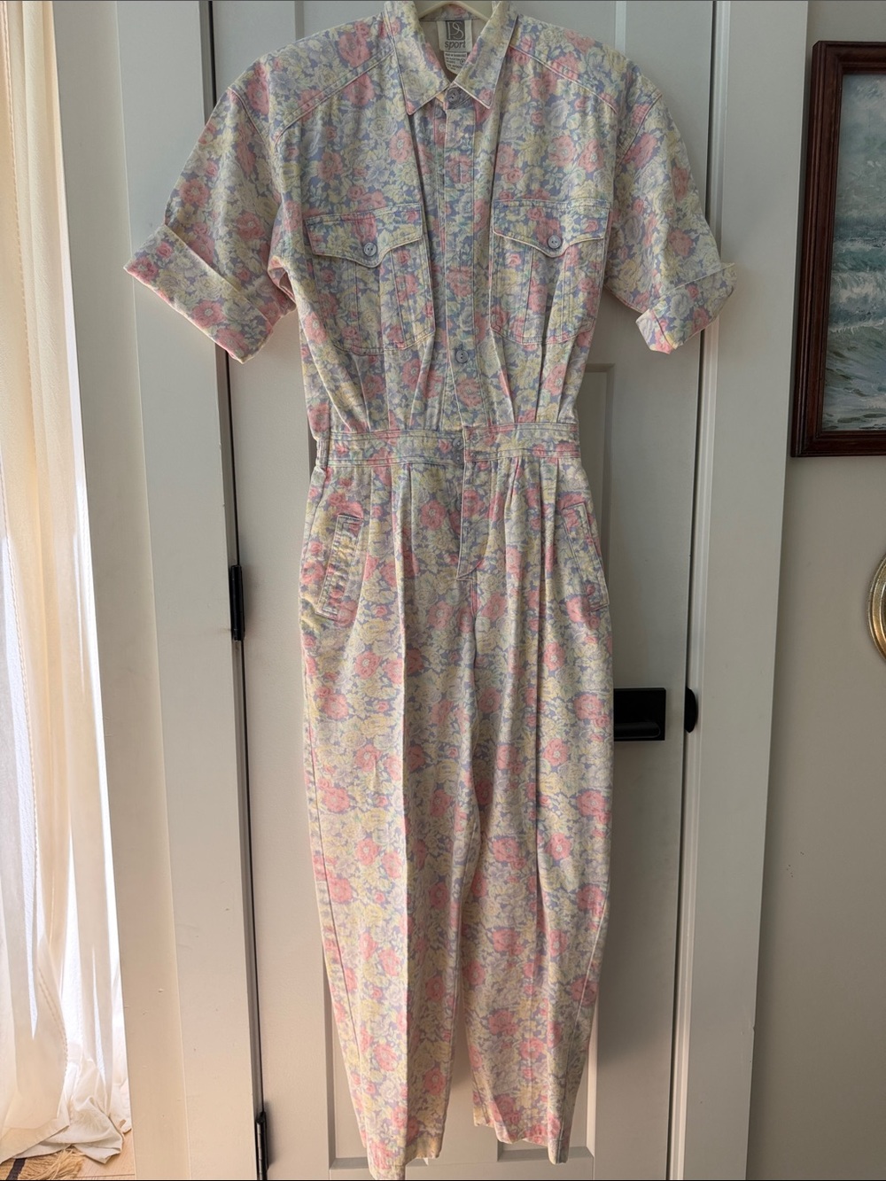 Vintage-Inspired Pastel Floral Shirtwaist Dress